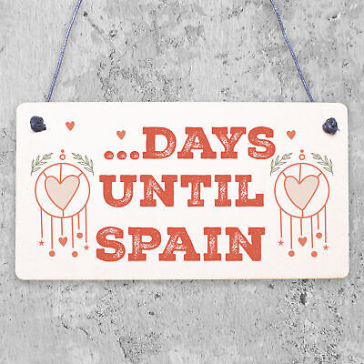 Chalkboard Holiday Countdown To SPAIN Novelty Plaque Sign Gift For Friend Family