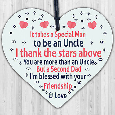 THANK YOU Uncle Gifts For Uncles Birthday Wooden Heart Uncle Christmas Gift Sign