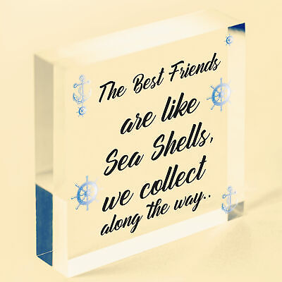 Sea Shell Friendship Nautical Seaside Theme Gift Hanging Plaque Bathroom Sign