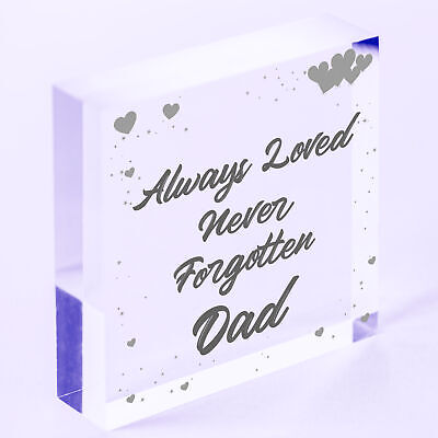 Special Dad Wood Heart Memorial Grave Tribute Plaque Christmas Tree Memorial