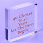 40th Birthday Gifts 40 Cheers To 40 Years Novelty Gift For Him Her Wooden Heart