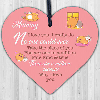 Thank You Gift For Mum Wood Heart Mum Birthday Gift From Daughter Son Keepsake