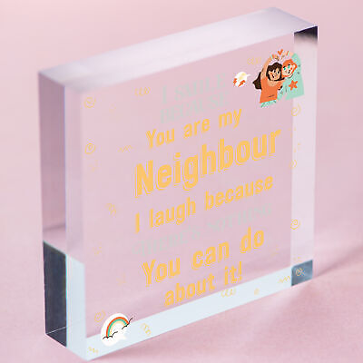 Best Neighbour Funny Gifts Wood Heart Birthday Christmas Gift For Best Neighbour