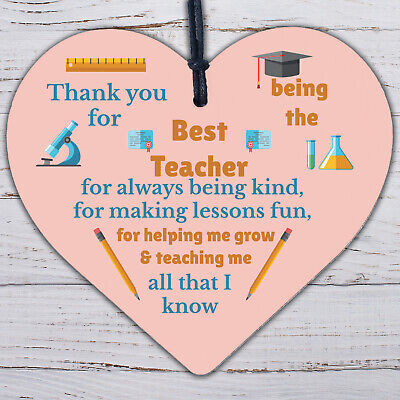 Thank You Best Teacher Gift Heart Best Nursery Gift For Children Leaving Present