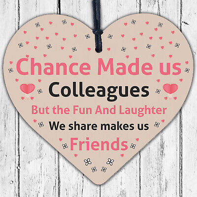 Chance Made Us Colleagues Wooden Heart Plaques Leaving Job Work Christmas Gifts