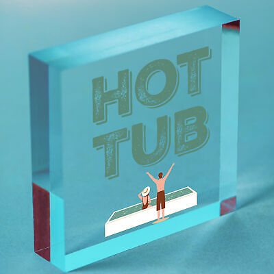 Hot Tub Sign Garden Plaque Decor Hanging Wall Door Shed Chic Sign Gifts For Her