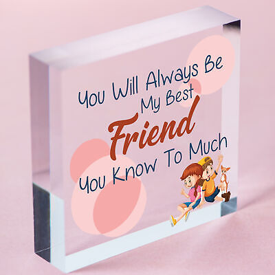 Best Friend You Know Too Much Novelty Wooden Hanging Plaque Friendship Sign Gift