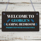 Funny Gamer Gift Playstation Lover Gift Games Room Bedroom Man Cave Sign