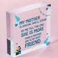 She Is My Bestfriend MUM Hanging Wooden Heart Decoration MOTHER'S DAY Gift