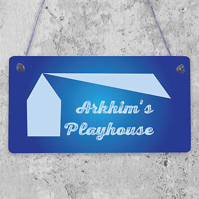 Childs Playhouse Sign Personalised Garden Shed Hanging Sign Son Daughter Gift