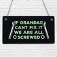 Grandad Fix It Screwed Man Cave Garage Shed Hanging Plaque Dad Grandad Gift Sign