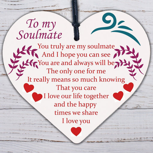 Soulmate Gift For Her Heart Anniversary Valentines Gift For Boyfriend Girlfriend