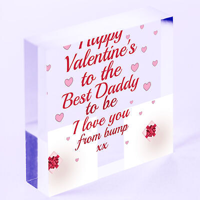 Valentines Gift For Best Daddy To Be Wooden Heart Bump Gifts Daddy Love Gift