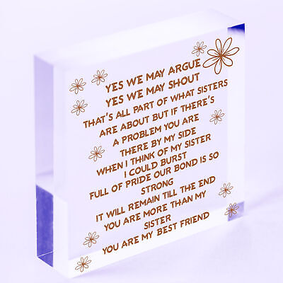 Sister Gifts Handmade Fun Sister Plaque Wood Heart Big Sister Little Sister Gift