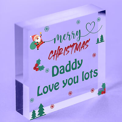 Christmas Gifts For Dad Father Wood Heart Christmas Tree Baubles Son Daughter