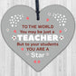 Thank You Teacher Gift Wooden Heart Leaving Goodbye Nursery School Present