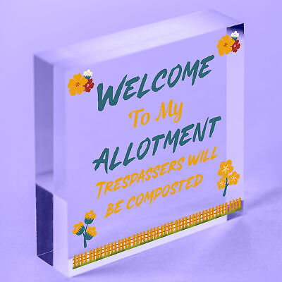 Welcome To My Allotment Garden Sign Outdoor Plaque Gift Dad Grandad Grandma