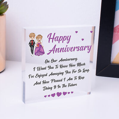 Anniversary Annoying Funny Marriage Couples Gift Hanging Plaque Wedding Sign