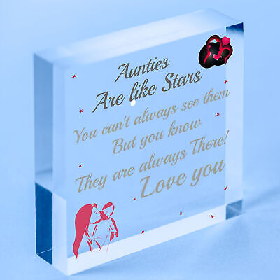 Sister Auntie Aunt Aunty Wood Heart Plaque Sign Birthday Thank You Keepsake Gift