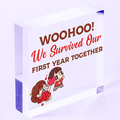 1st Anniversary Block First Anniversary Gift For Him Her Boyfriend Girlfriend