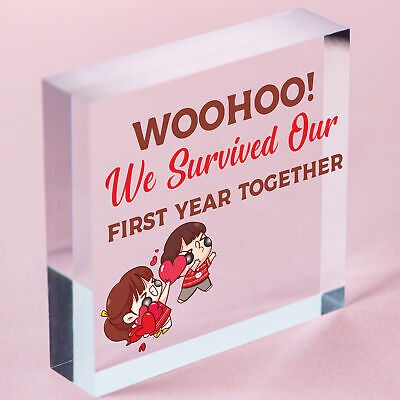 1st Anniversary Block First Anniversary Gift For Him Her Boyfriend Girlfriend