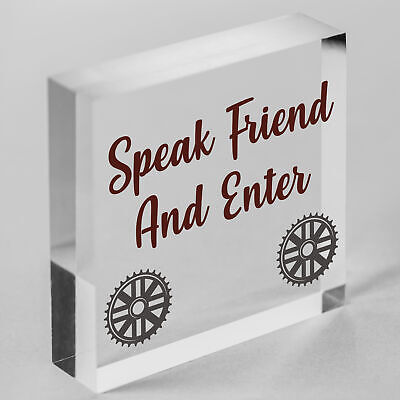 Speak Friend & Enter MAN CAVE GIFT Shed Door Hanging Plaque Dad Pub Bar Sign