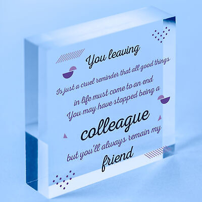 Colleague Gift Friendship Friend Wood Heart Plaque Leaving Office Gift Thank You