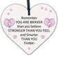 Stronger Inspirational Wood Heart Friendship Gifts Quote Butterfly Love Sign