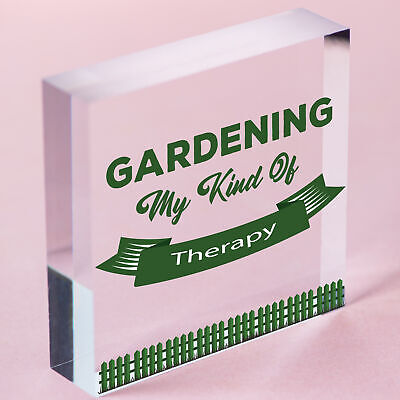 Gardening My Therapy Novelty Plaque SummerHouse Sign Garden Shed Friendship Gift