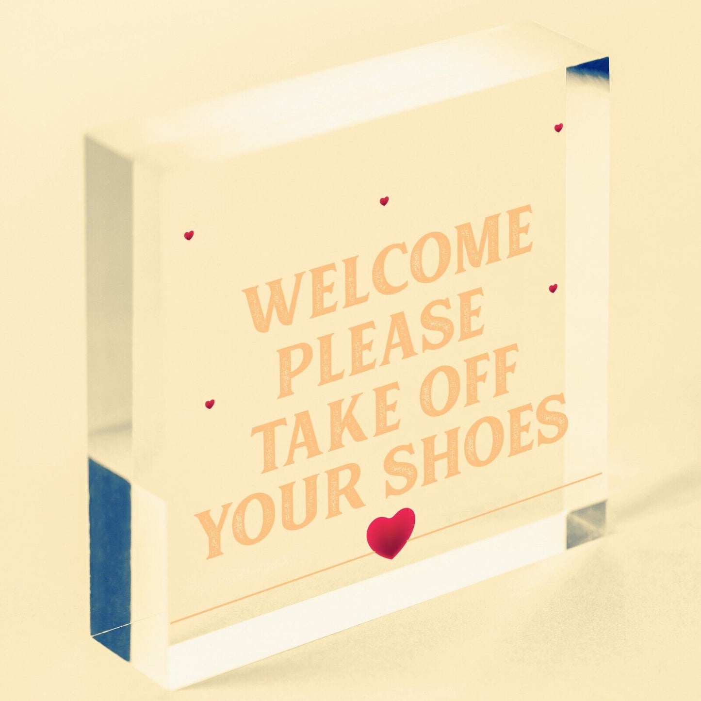 Welcome Please Take Off Your Shoes Hanging Plaque Sign House Porch Decor Gift