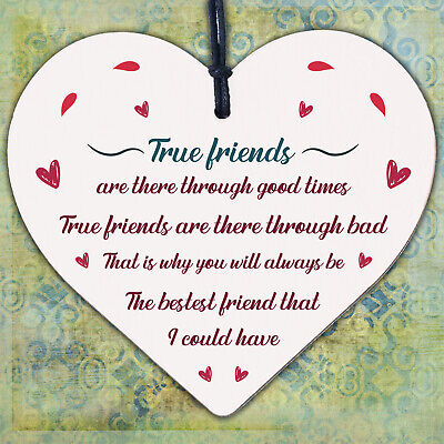 Best Friend Friendship Sign Wooden Heart Gifts Birthday Gifts Thank You Keepsake