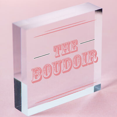 The Boudoir Vintage Shabby French Powder Room Hanging Plaque Bath/Bedroom Sign