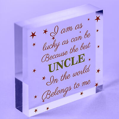 UNCLE BROTHER DAD Novelty Acrylic Block Birthday Christmas Gift For Uncle