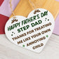 Step Dad Fathers Day Gifts Wooden Heart Funny Fathers Day Card Gift For Step Dad