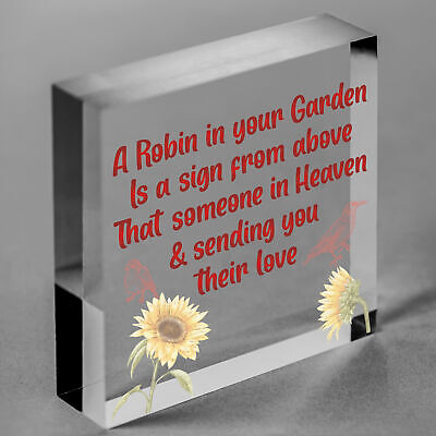 Robin Memorial Garden Bereavement Sign Family Grave Plaque Christmas Gift