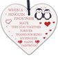 Valentines Day Gift For Him Her Girlfriend Boyfriend Wife Wood Heart Penguin