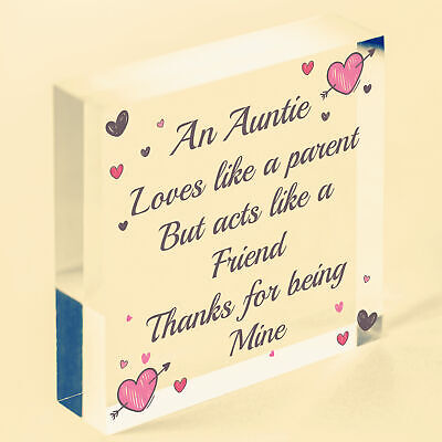 Auntie Gifts Friendship Sister Birthday Christmas Gifts Wooden Heart Sign Plaque