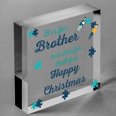 Christmas Funny Gifts For Brother Hanging Wooden Heart Novelty Gift From Sister