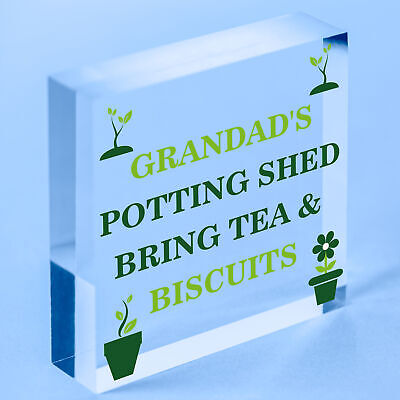 Grandads Potting Shed Sign Hanging Plaque Shed Garden Sign Grandad Gift For Him