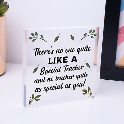 Special Teacher Wood Heart Thank You Gift Teaching Assistant Nursery Leaving