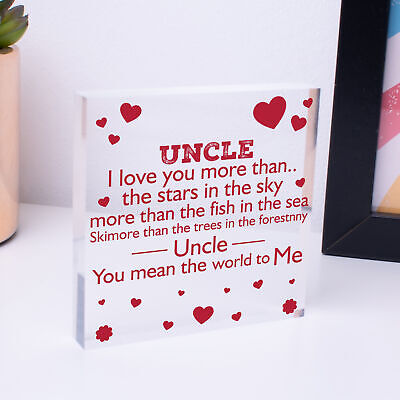 Uncle Birthday Gifts Wooden Heart Plaque Uncle Birthday Card Thank You Gifts