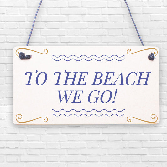 To The Beach Arrow Nautical Seaside Marine Theme Hanging Plaque Sand Gift Sign