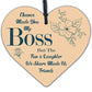 Boss Fun & Laughter Friends Manager Work Colleague Leaving Gift Wood Heart Sign