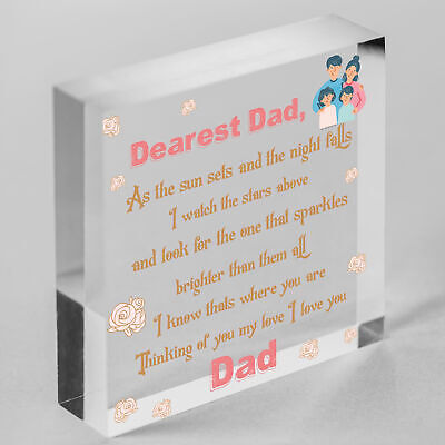 Dad Memorial Plaque Birthday Christmas Tree Decoration Wooden Heart Bauble Gift