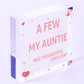 Auntie Gifts Auntie Birthday Card Gift Wood Heart Plaque Mothers Day Sister Gift