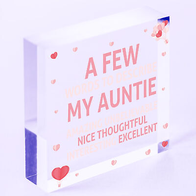 Auntie Gifts Auntie Birthday Card Gift Wood Heart Plaque Mothers Day Sister Gift