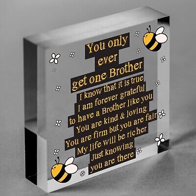 Brother Gifts For Christmas Birthday Wooden Heart Plaque Sign Gifts From Sister