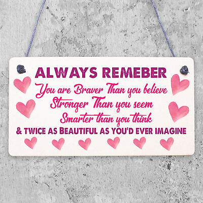 Stronger Inspirational Wall Plaque Friendship Gifts Quote Heart Friend Love Sign