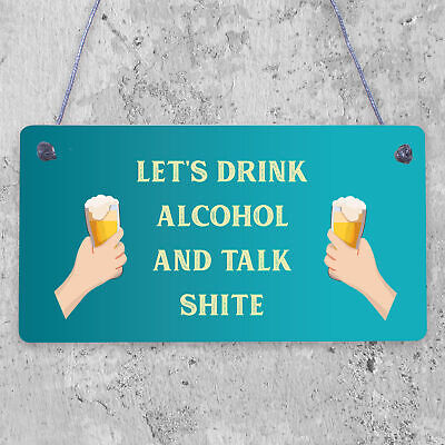 Novelty Funny Alcohol Sign Gin Vodka Beer Gift Friend Man Cave Home Bar Plaque