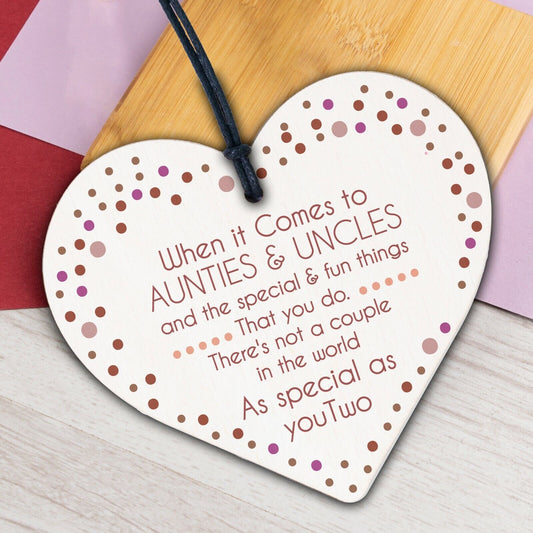 Auntie And Uncle Gifts Wooden Heart Auntie Uncle Birthday Christmas Gifts